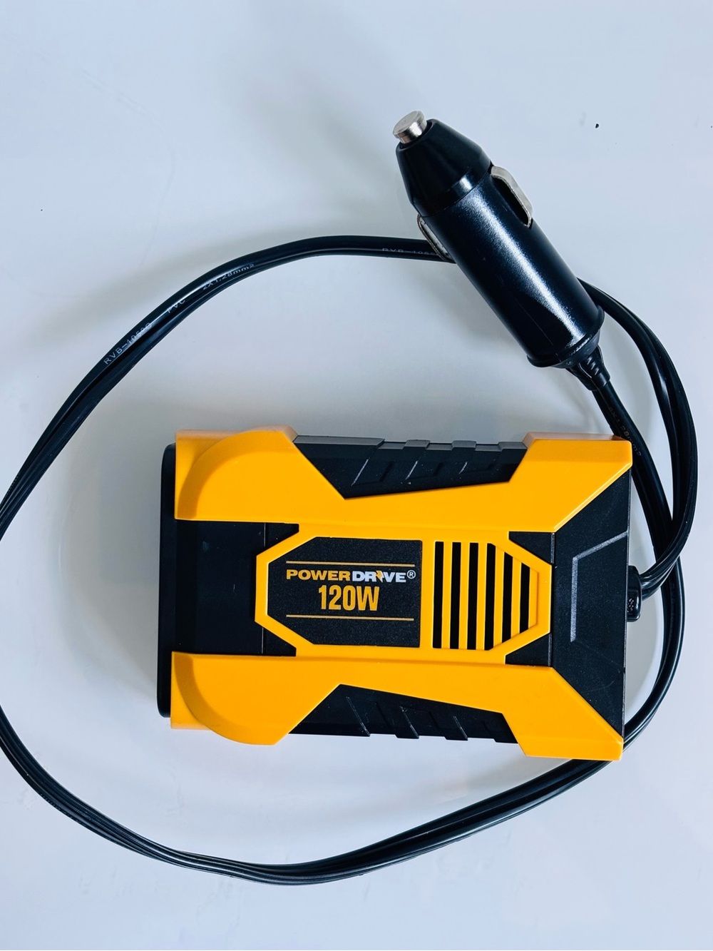 PowerDrive PD120 (also stylized as PWD120) 120-Watt Slim Plug-In Power Inverter